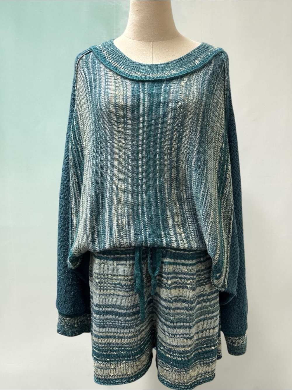 *like new* anthropology Teal Striped Knit Sweater - Women